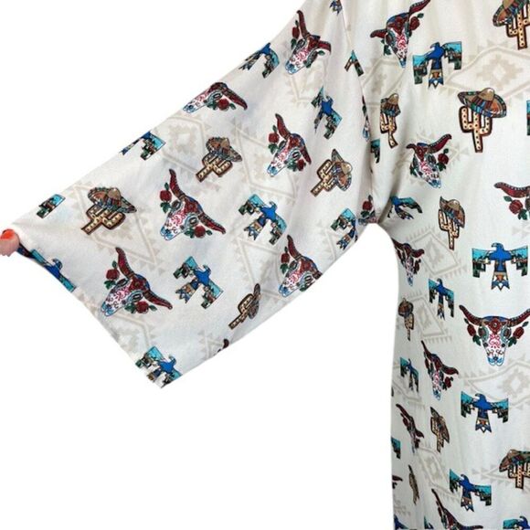 Lucky & Blessed Southwestern Long Kimono Tribal Print Aztec Oversized Medium - Picture 3 of 10